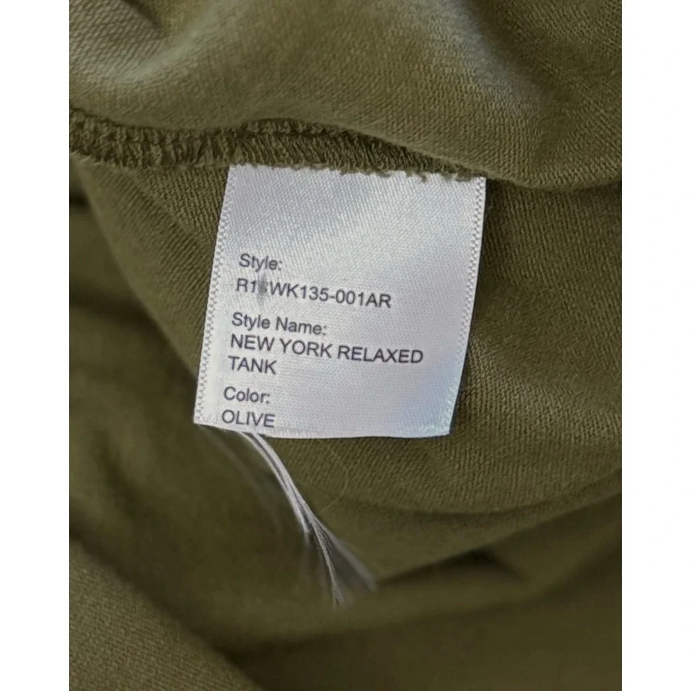 NWT R13 New York Relaxed Tank Size S Olive Green Gothic Graphic R13WK135-001AR